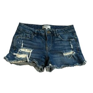Jolt Blue Distressed Jean Shorts